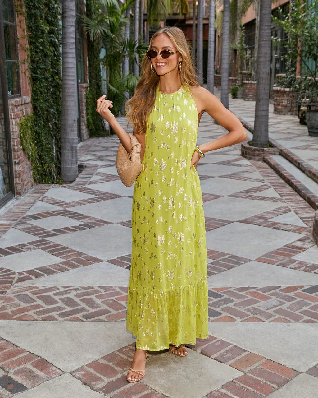 Seaglass Skies Halter Maxi Dress