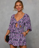 Gentle Garden Front Tie Cutout Romper