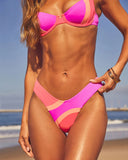 Crisp Sun Abstract Color Block Bikini Bottom