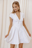 Lyssa Bow Front Mini Dress White