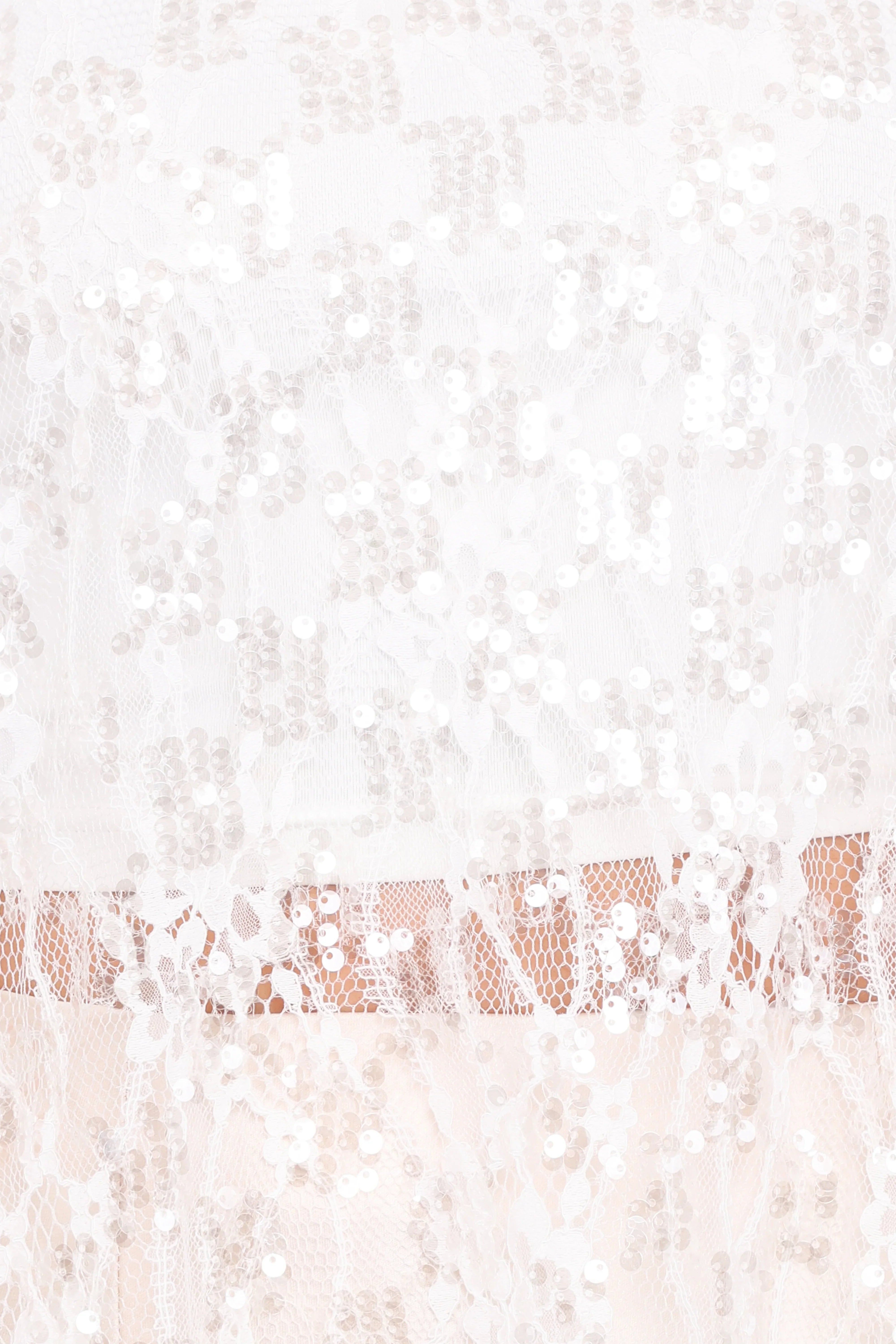 Yonder Sheer Lace Tee Top White