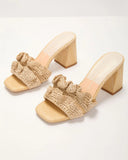 Palm Hour Crochet Gathered Detail Mules