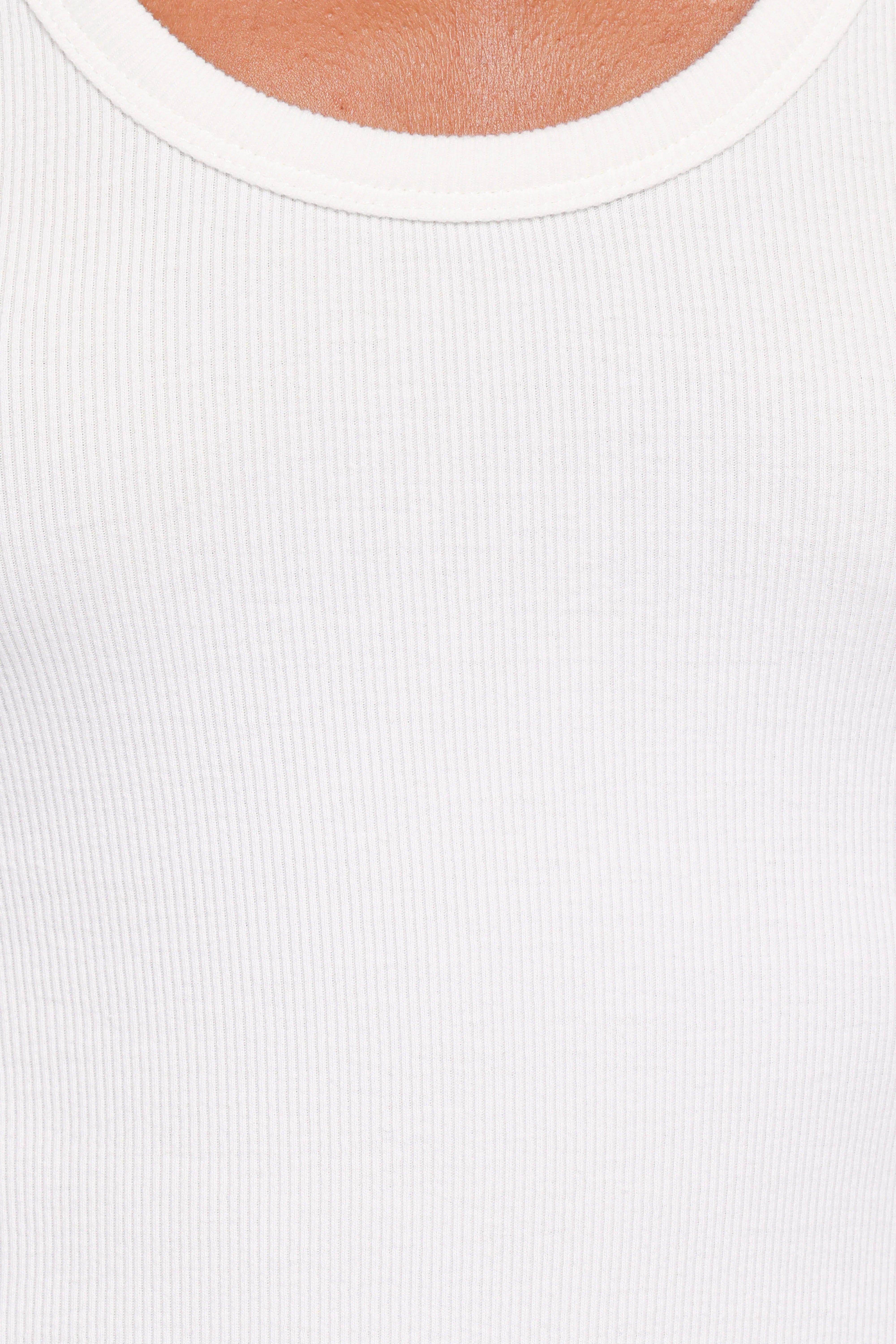 Miles Racerback Rib Knit Tank Top White