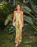 Honey Sunset Tropical Print Maxi Dress