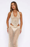 Dance With You Crochet Top Sand