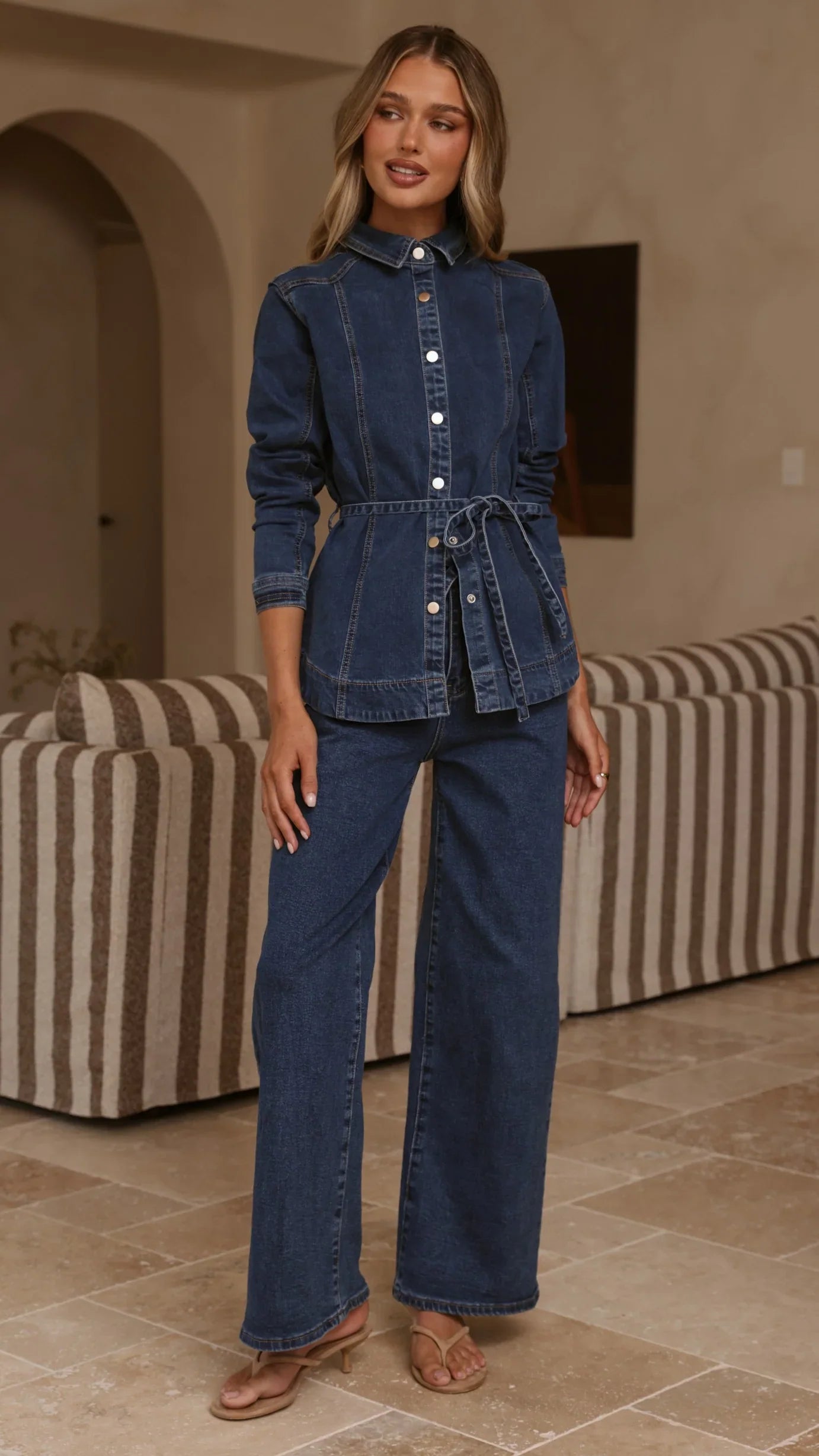 Nyra Wide Leg Jeans Dark Denim