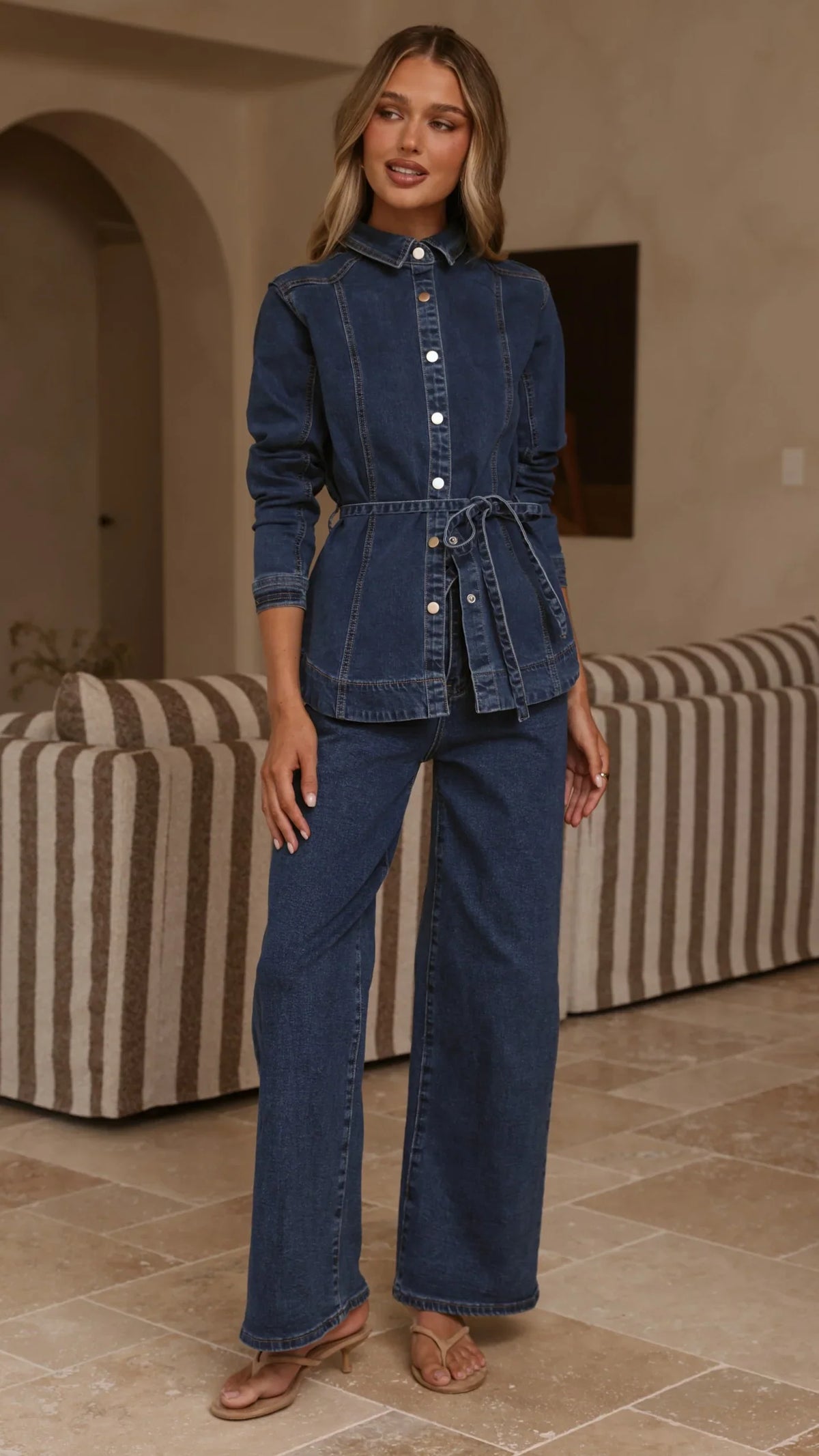 Nyra Wide Leg Jeans Dark Denim
