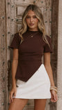 Tiarna Side Ruched Tee Chocolate