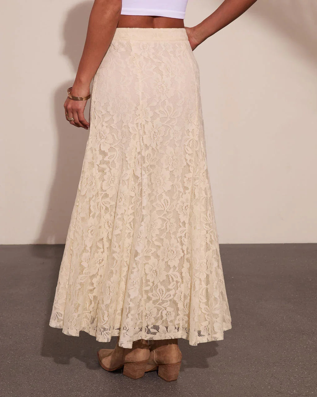 Prairie Spell Floral Lace Maxi Skirt