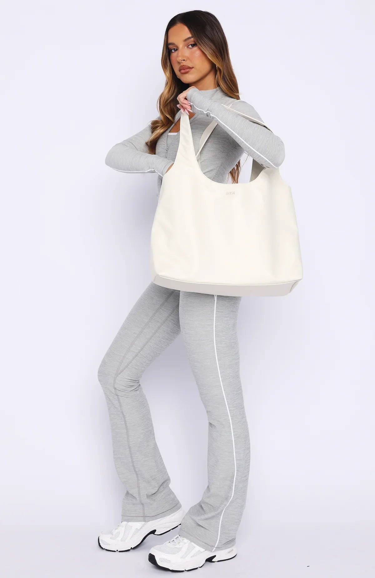 Maxton Nylon Shoulder Bag Cream