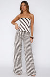 Cant Let Go Pant Ecru Choc Stripe