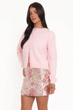 Fauna Tonal Floral Cardigan Pink