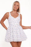 Arianne Mini Dress White Blue Floral