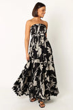 Angelique Strapless Maxi Dress Black Floral
