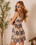 Mirage Bloom Abstract Floral Mini Dress