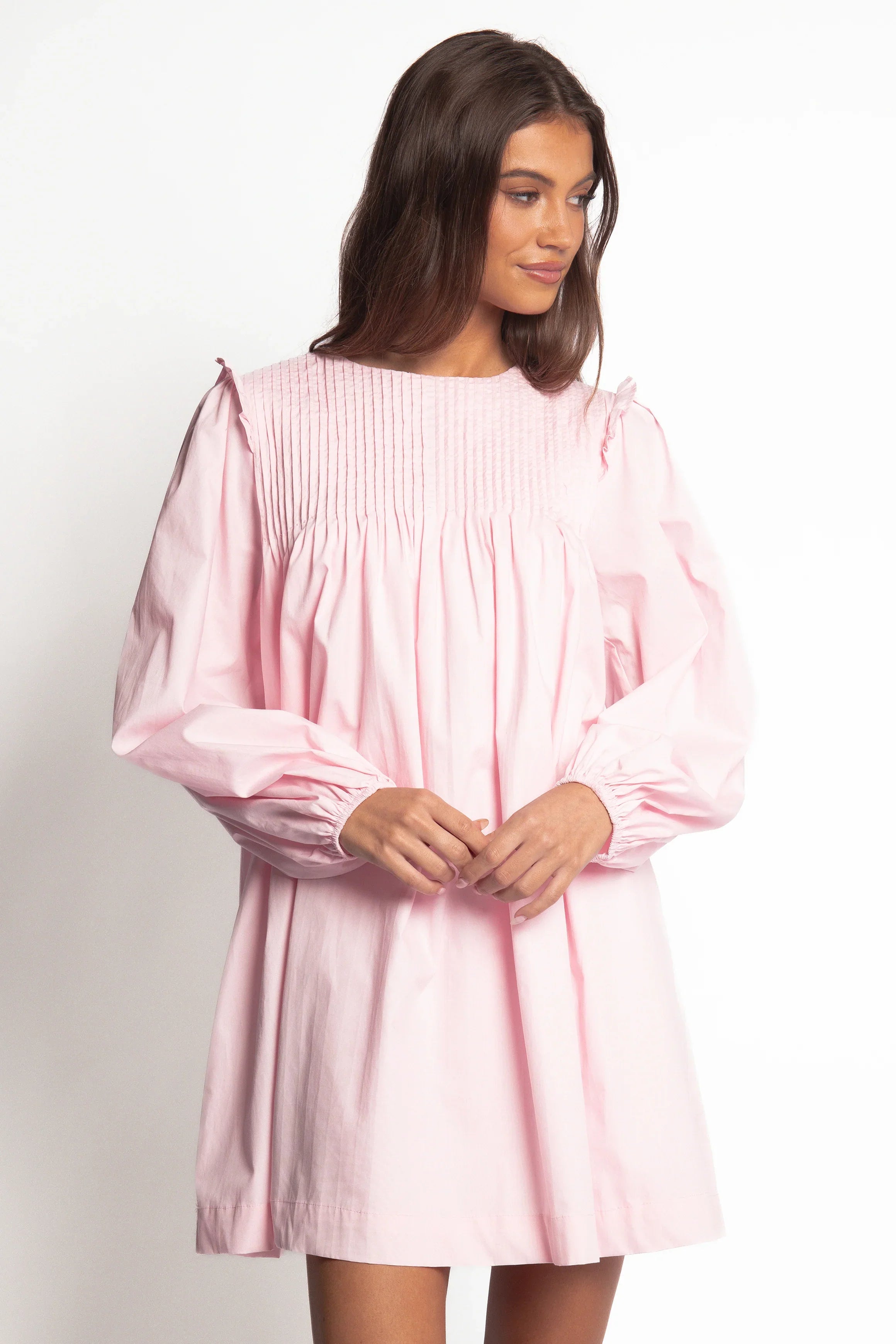 Wyatt Long Sleeve Mini Dress Pink