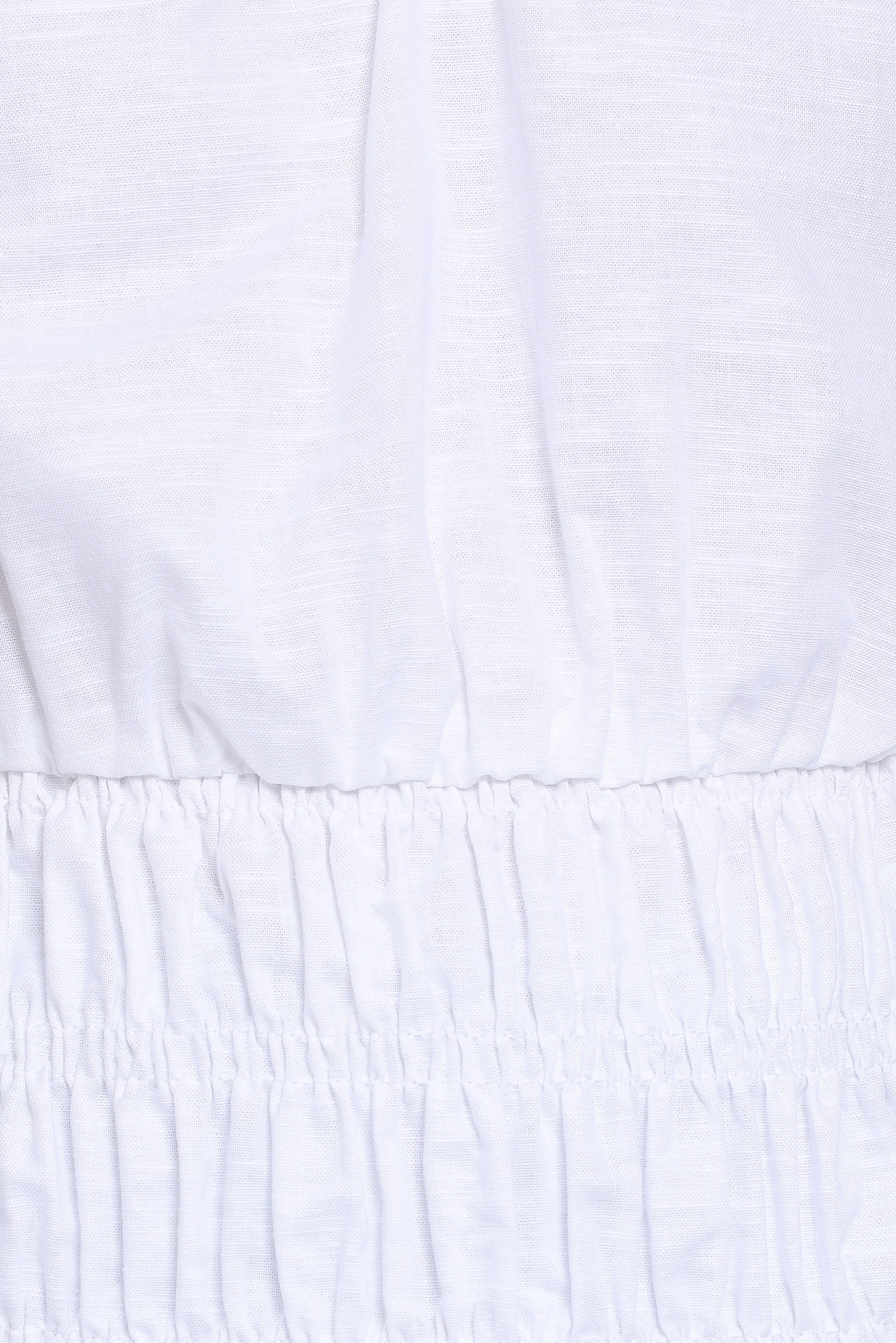 Lucilla Shirred Waist Top White