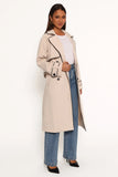 Cayenne Contrast Binding Trench Coat Beige