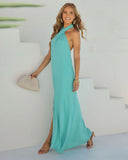 Tuscan Touch Halter Maxi Dress