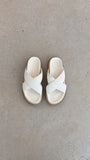 Aysha Slides Cream Linen