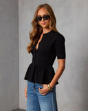Zarah Collared Peplum Top
