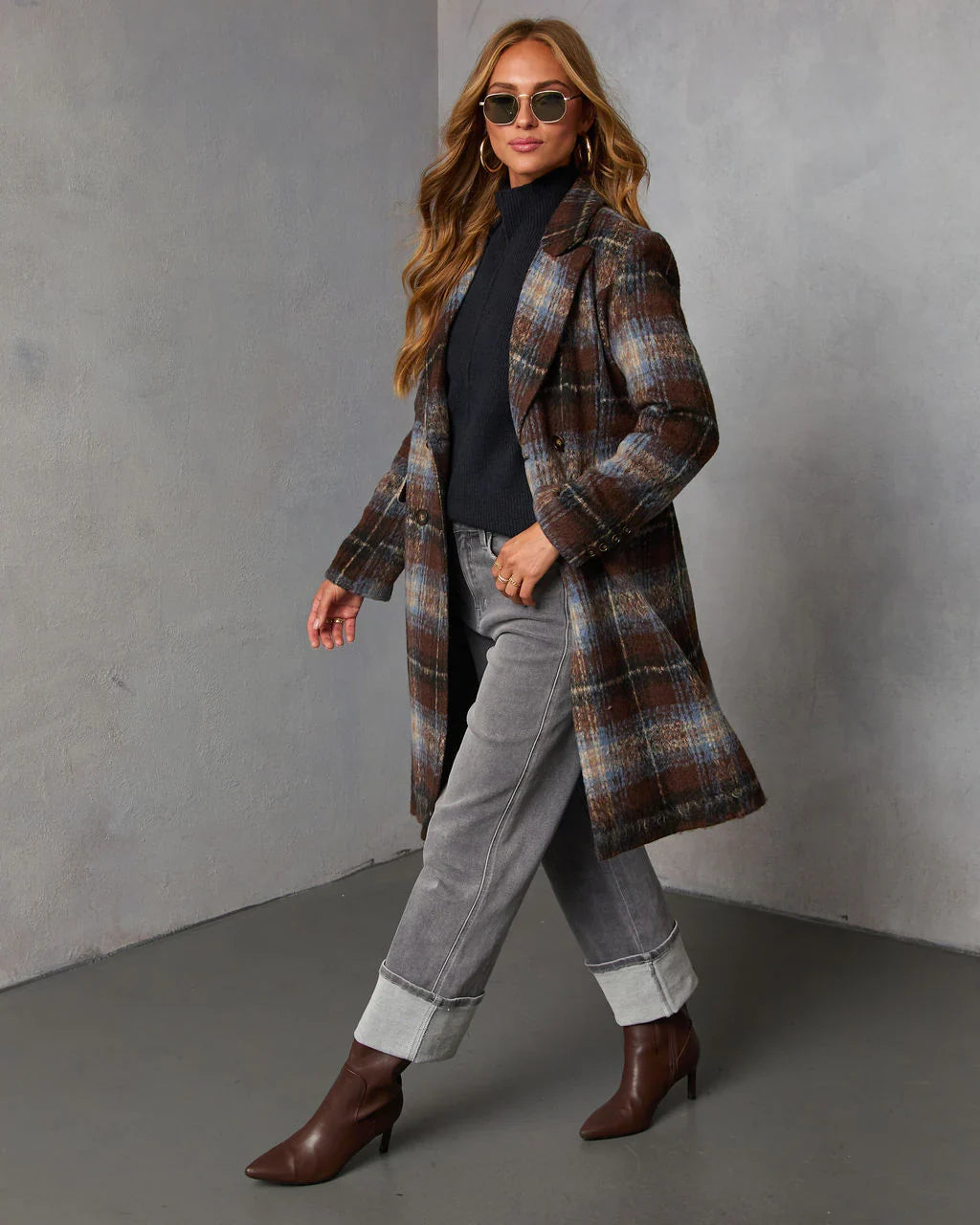 Malia Mock Neck Seamed Sweater