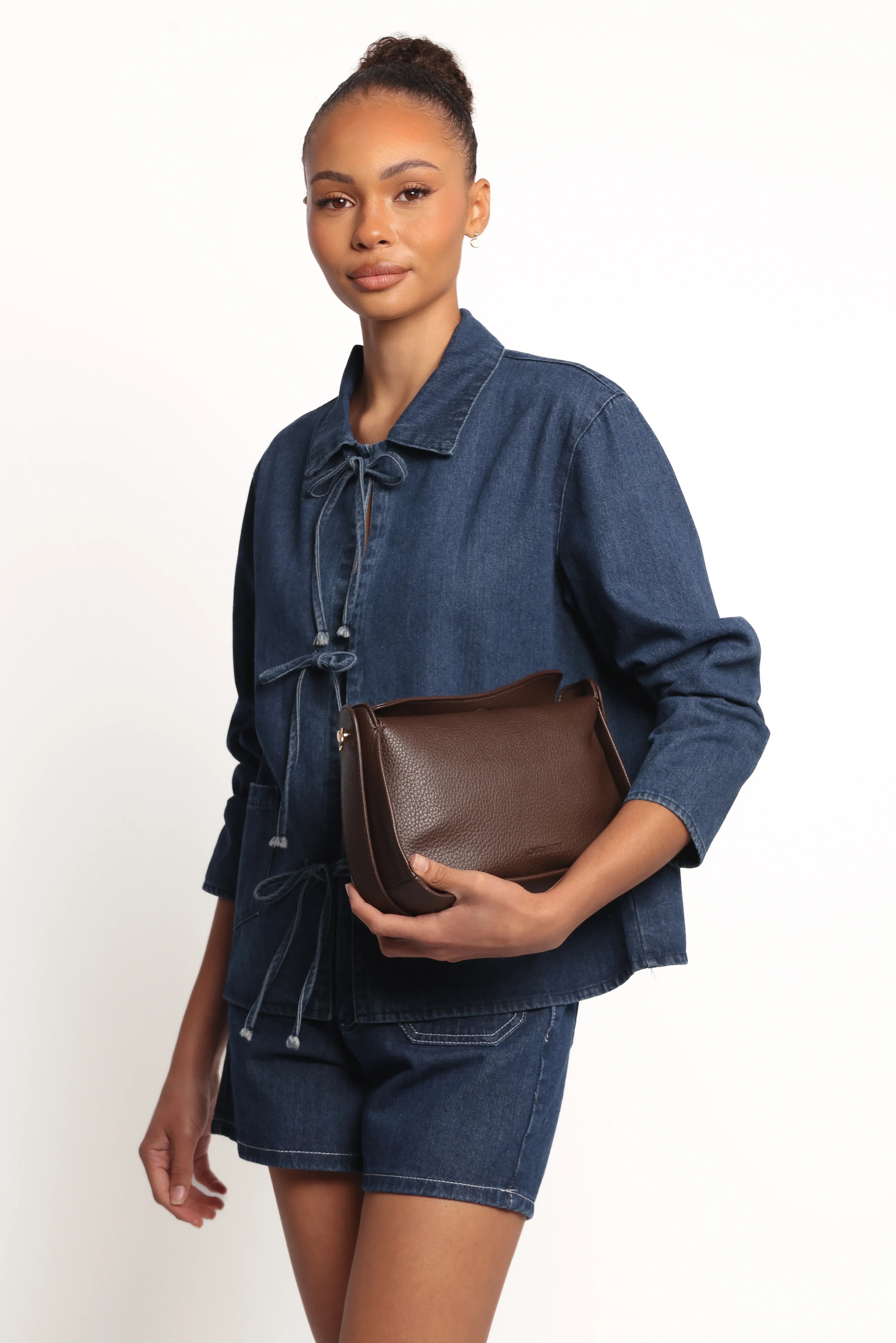 Avon Bow Front Denim Shacket Denim