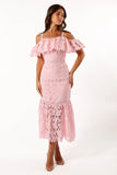 Beckett Lace Midi Dress Pink