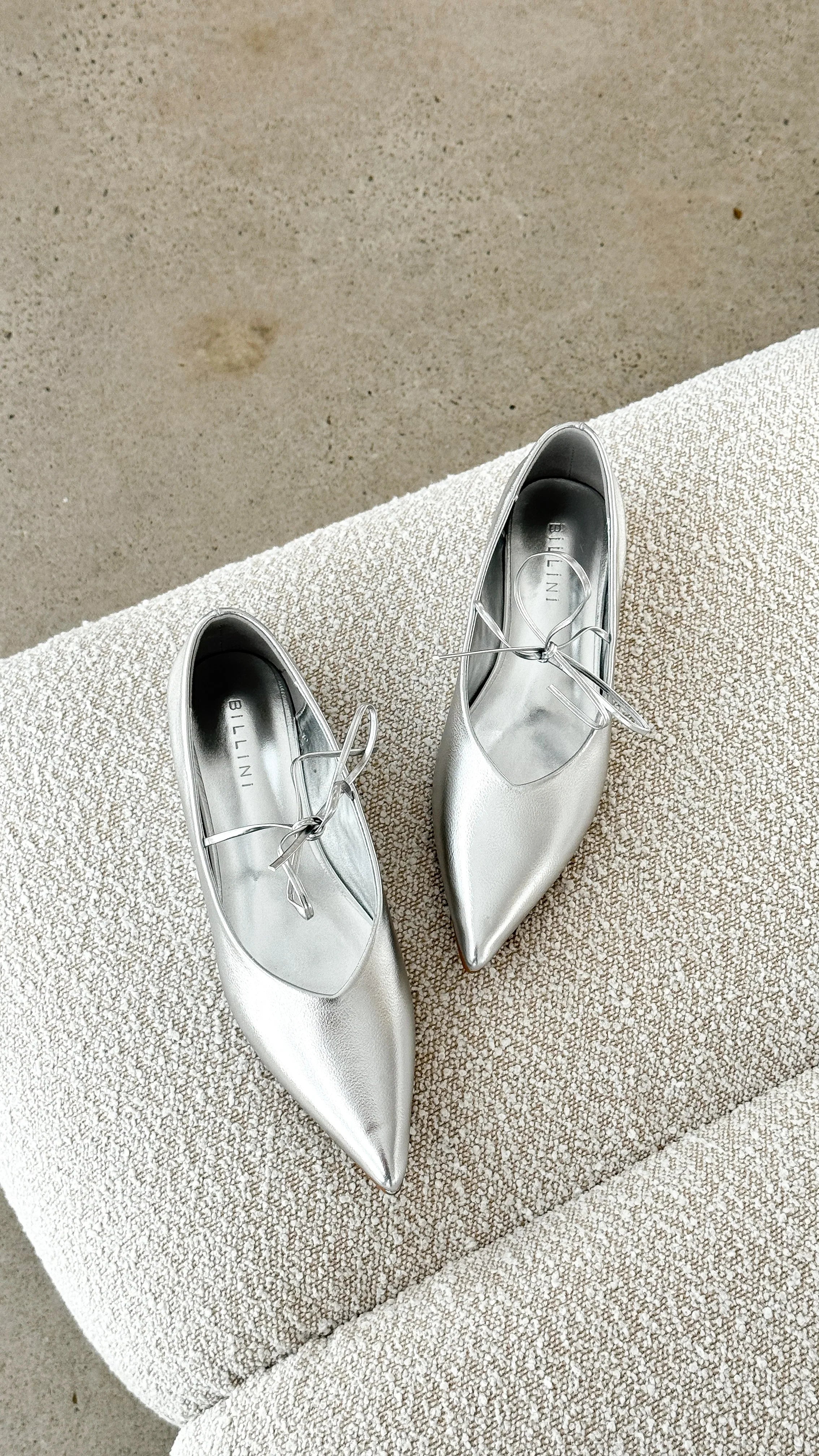 Haruna Ballet Flats Silver Metallic