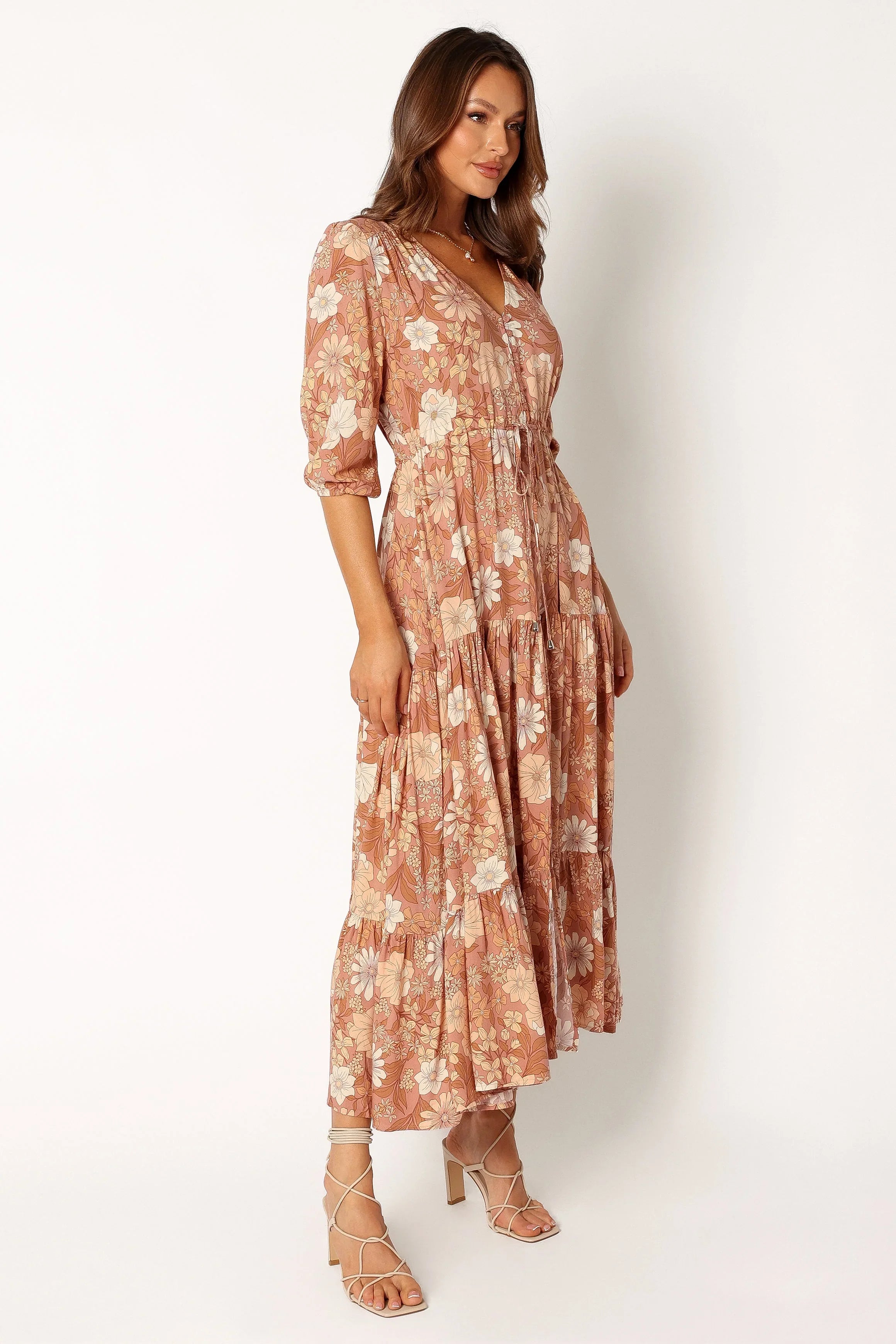 Kelda Dress Tan Floral