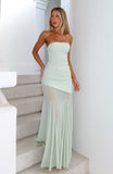 Sending My Best Strapless Maxi Dress Matcha