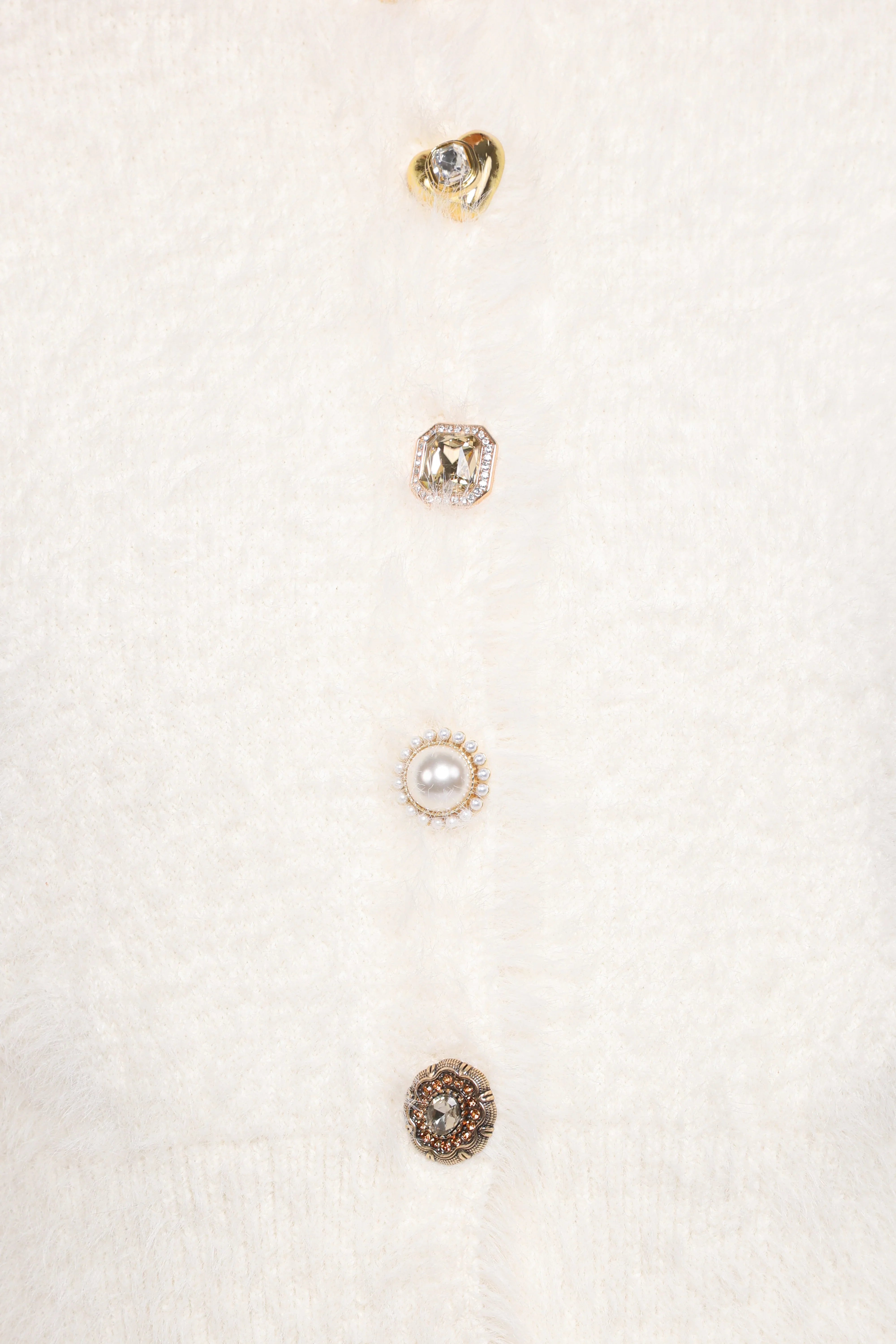 Jintie Vintage Button Cardigan Cream