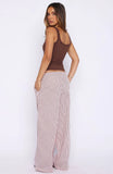 The Sweetest Love Drawstring Pants Pink Chocolate Stripe