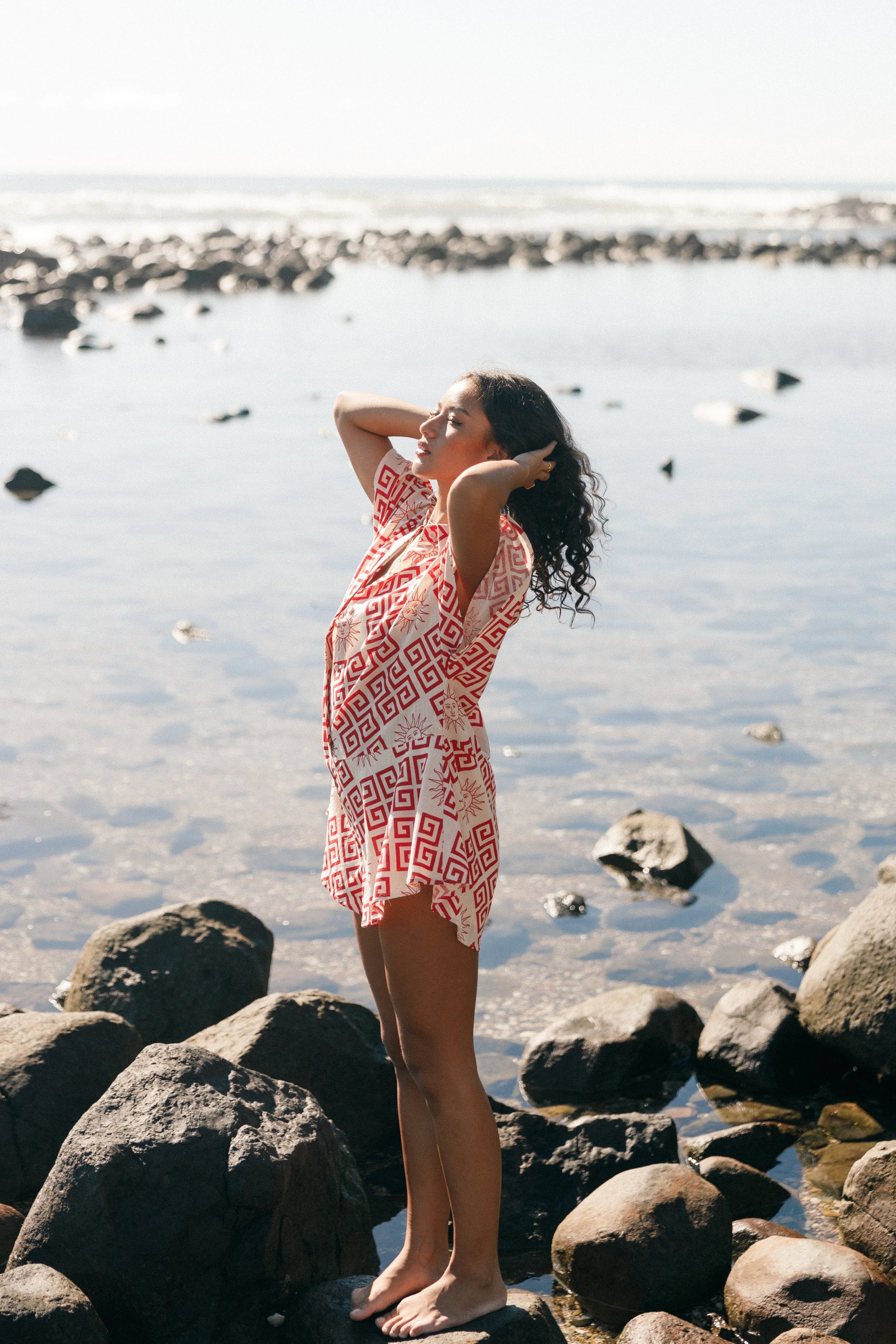 Sebastian Romper Beige Red