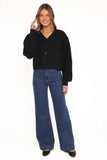 Sybil Button Front Cardigan Black