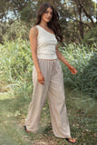 Elowen Wide Leg Pants Brown Stripe