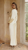 Ivy Long Sleeve Tie Front Maxi Dress Yellow