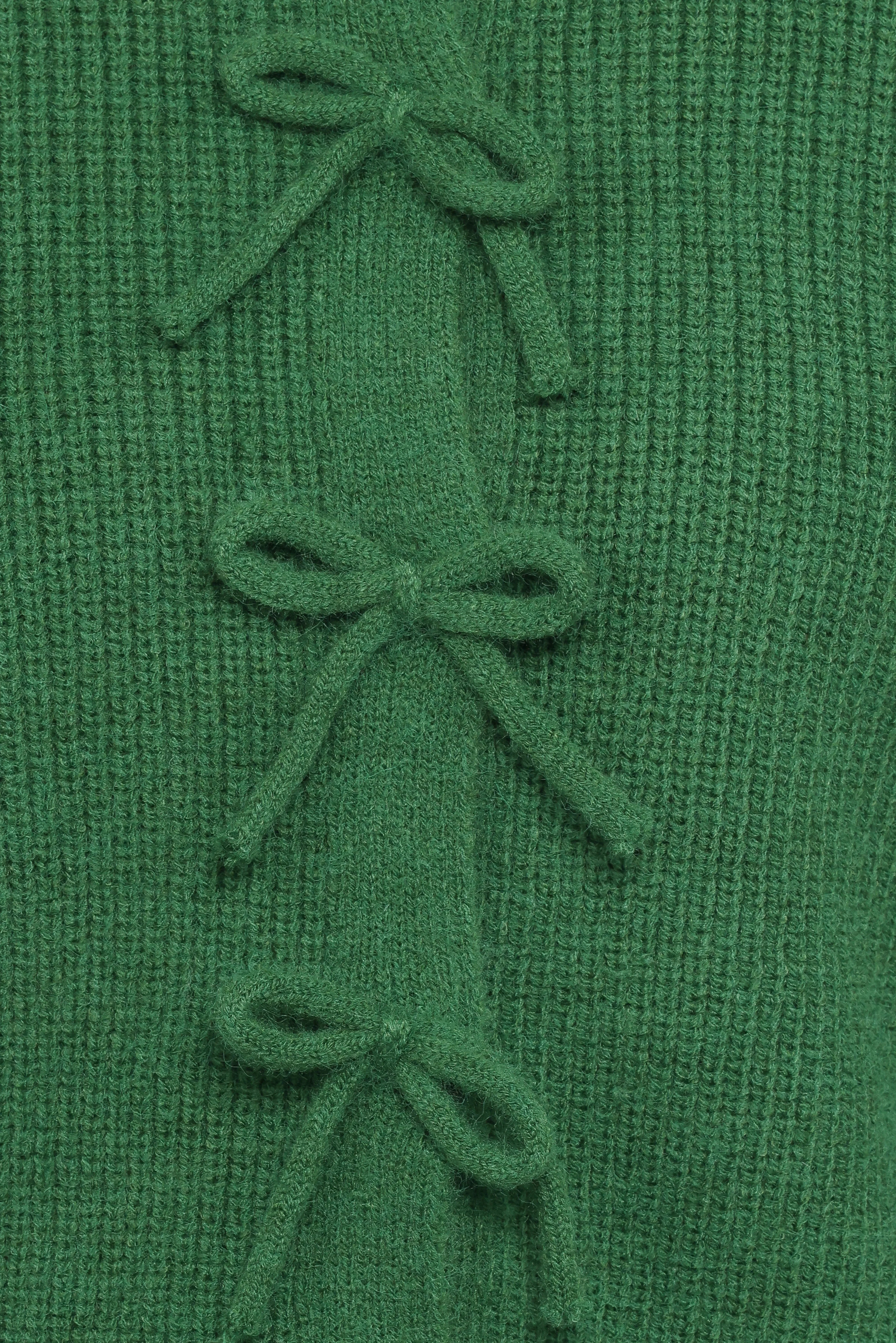Wilde Bow Front Cardigan Green
