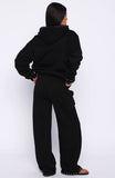 Glow Your Own Way Studded Wide Leg Sweatpants Black