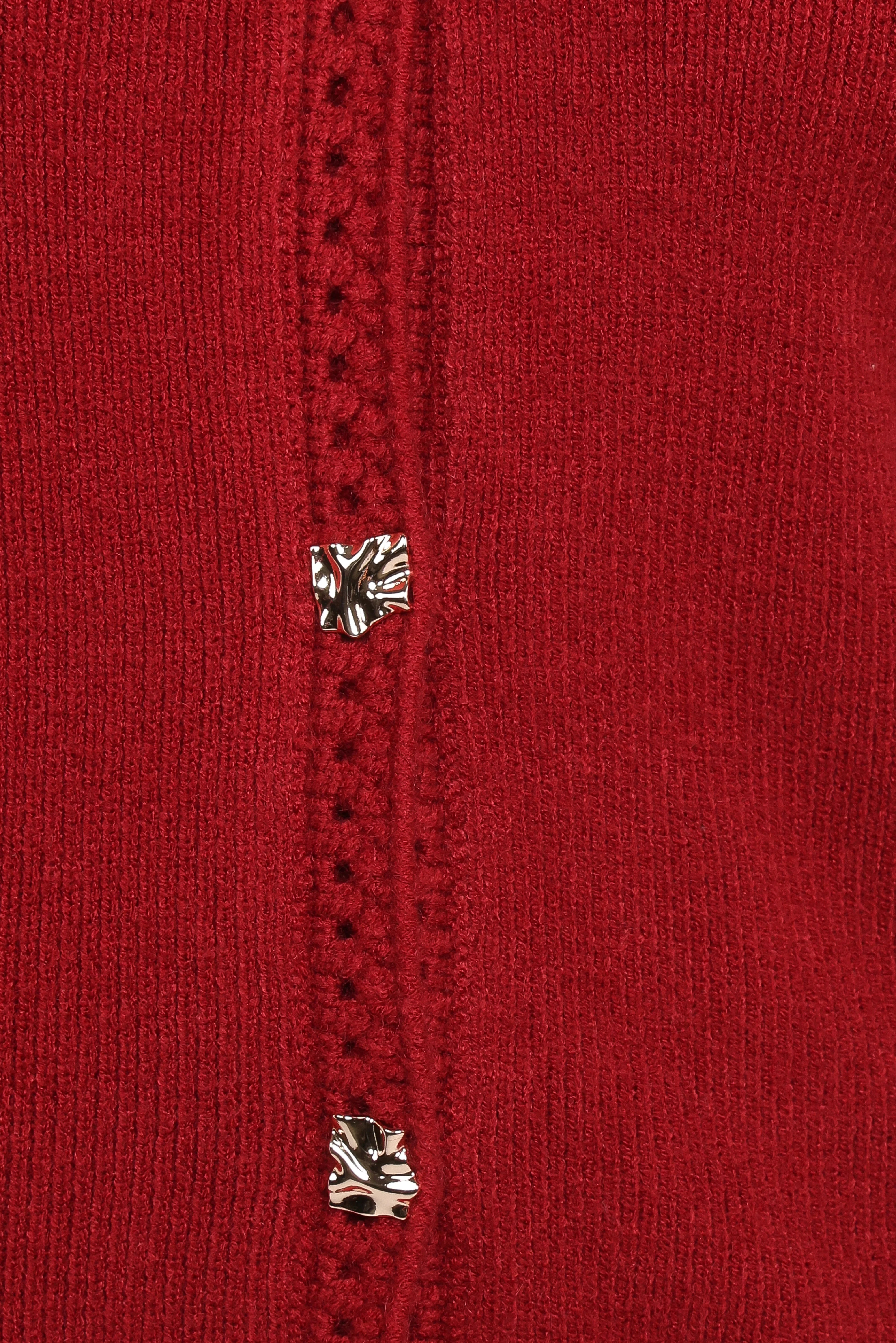 Quay Button Front Cardigan Red
