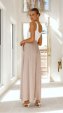 Avery Wide Leg Pants Beige