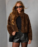 Toasted Hazel Nubby Faux Fur Jacket