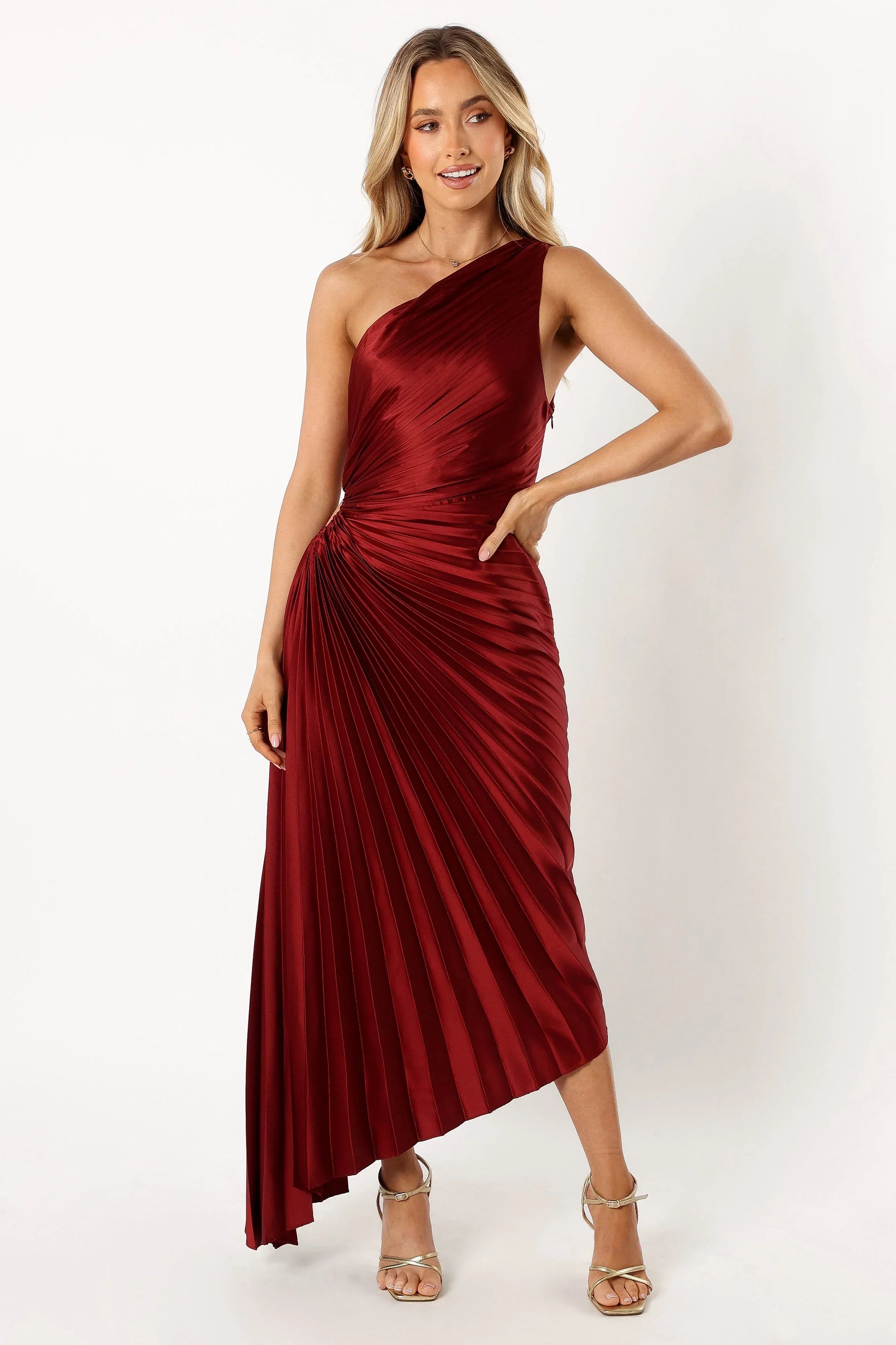 Kleo One Shoulder Maxi Dress Merlot