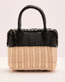 Sunelle Straw Basket Color Block Handbag