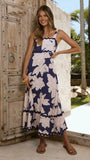 Malia Maxi Dress Navy Pink Floral