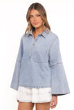 Celestia Denim Top Light Wash