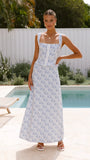 Saylor Maxi Skirt Blue Floral