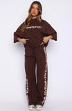 Tender Hearts Track Pants Chocolate