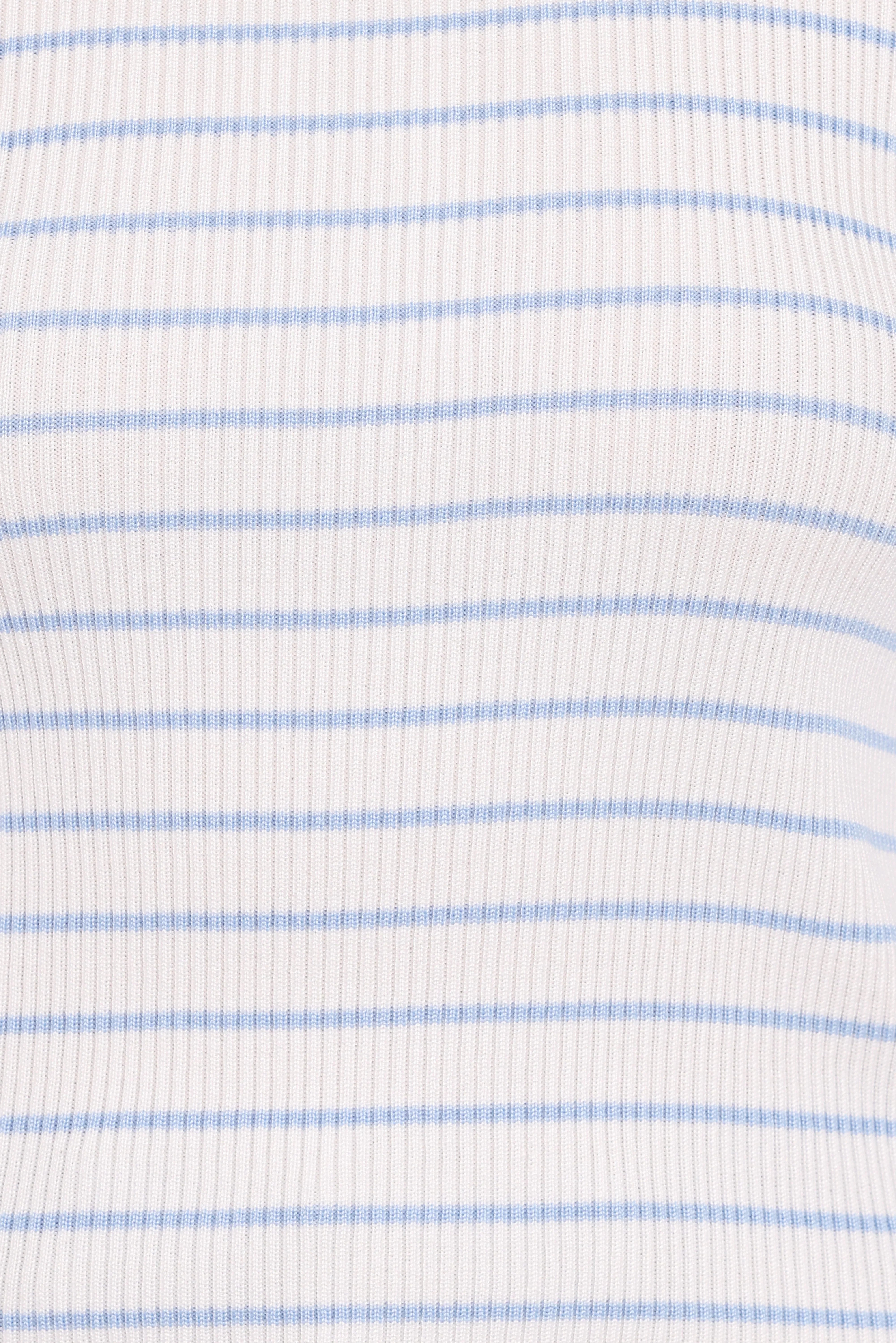 Stacie Ribbed Knit Top Light Blue Stripe