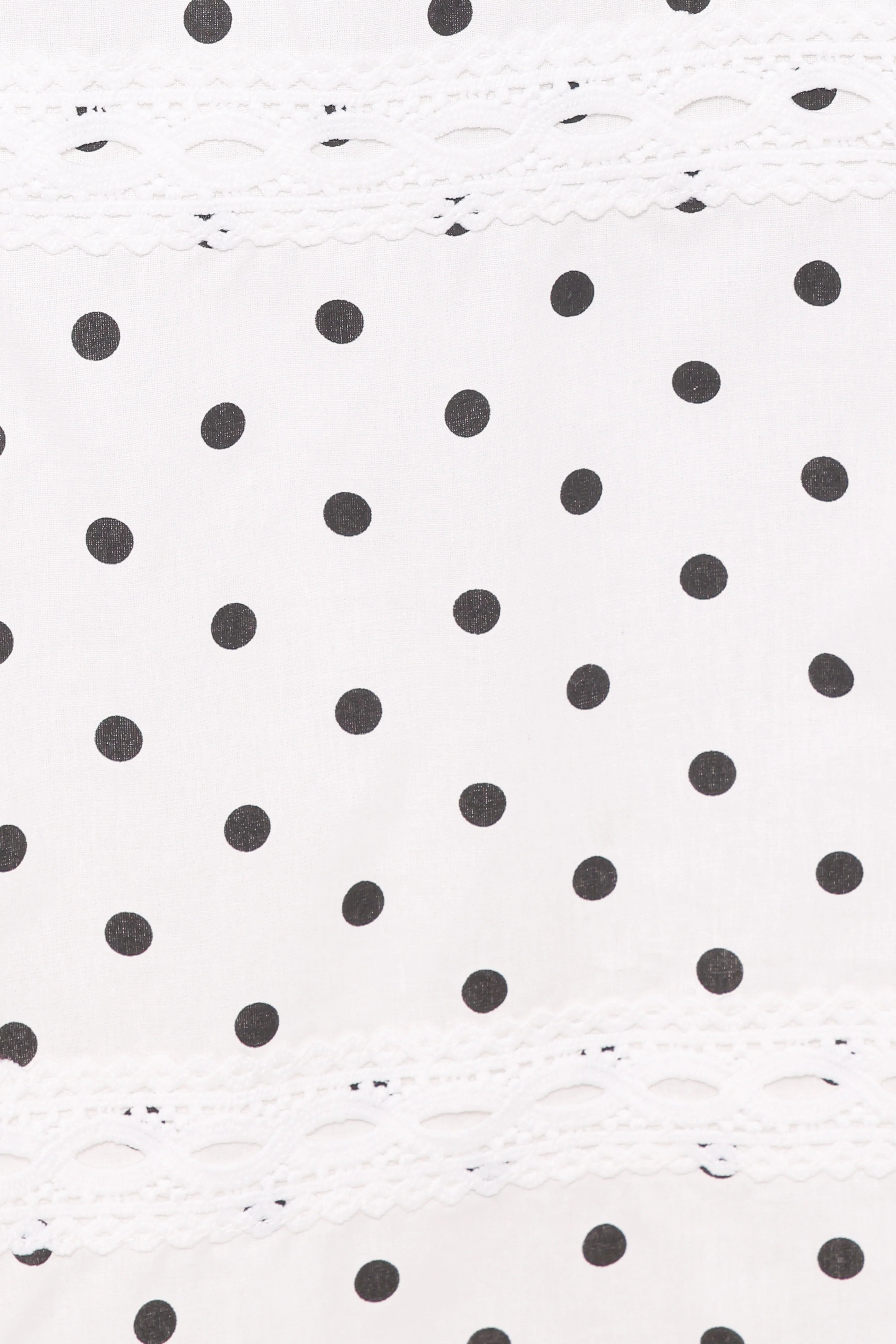 Lucia Tiered Midi Skirt White Polka Dot